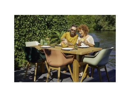 Zahradní set - teakový stůl Yasmani 180x90 cm + 4ks židle Sophie, Xerix