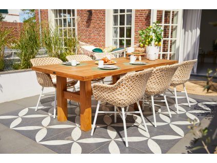3510331 zahradni set teakovy stul yasmani 240 x 100 cm alu podnoz 6 kresel delphine