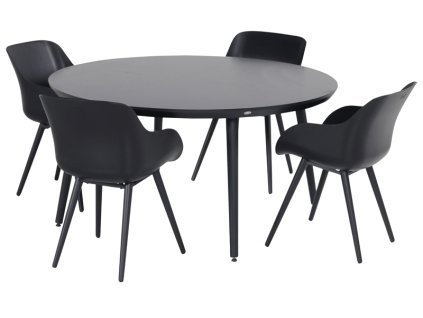 3510349 zahradni souprava sophie rondo 4 x zidle v barve carbon black