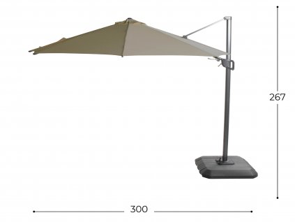 3509665 zahradni slunecnik shadowflex 300cm s bocnim stinenim olive
