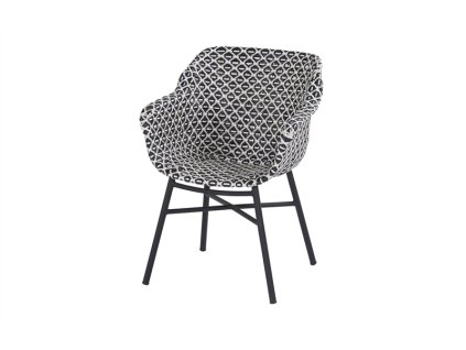 3510112 jidelni zidle delphine s hlinikovou podnozi white black