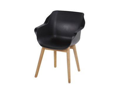 3510199 jidelni zidle sophie studio s teakovou podnozi carbon black
