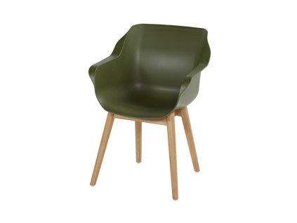 3510217 jidelni zidle sophie studio s teakovou podnozi moss green