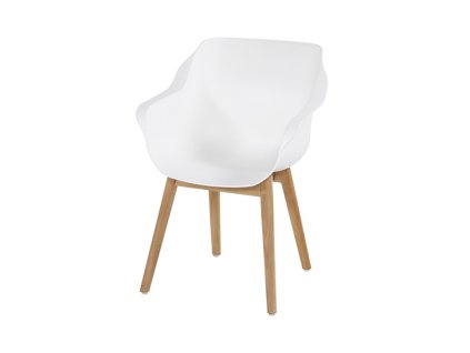3510223 jidelni zidle sophie studio s teakovou podnozi royal white