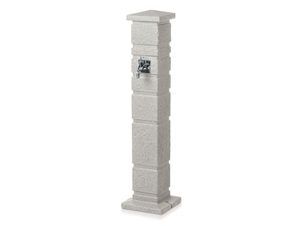 3511331 zahradni sloupek s kohoutkem romana svetle sedy granit