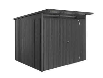 3516372 zahradni domek avantgarde eco a6 tmave seda metaliza jednokridle dvere