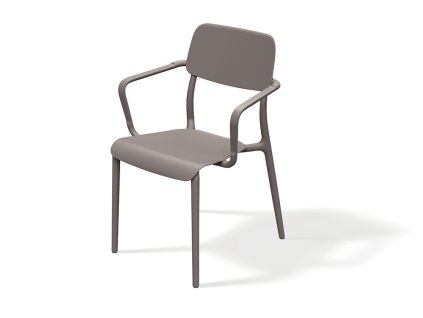 Židle s područkami RIMO, zemitě hnědá