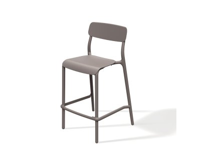 Nízká barová židle RIMO, zemitě hnědá