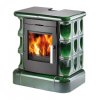 Kachlová kamna MANTA černá, zelená kachle, kachlový top+sokl