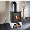 Kachlová kamna EMPOLI černá, zelená kachle