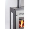Krbová kamna s výměníkem ANDRUS antracit, šedá dlažba