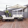 Zahradní výkyvný slunečník s boční tyčí  RAVENNA SMART 3 m, přírodní