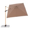 Výkyvný zahradní slunečník s boční tyčí s ULTRA UV ochranou Doppler ALU WOOD 220 x 300 cm, hnědá
