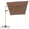 Výkyvný zahradní slunečník s boční tyčí s ULTRA UV ochranou Doppler ALU WOOD 220 x 300 cm, hnědá