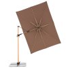 Výkyvný zahradní slunečník s boční tyčí s ULTRA UV ochranou Doppler ALU WOOD 220 x 300 cm, hnědá