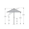 Slunečník s automatickým naklápěním s ULTRA UV ochranou Doppler ALU WOOD 3 x 2 m, antracit