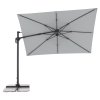 Moderní slunečník s boční nohou Doppler ACTIVE 310  x 210 cm, světle šedá