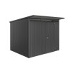 3516372 zahradni domek avantgarde eco a6 tmave seda metaliza jednokridle dvere
